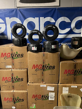 Evinco and MG kart racing tires